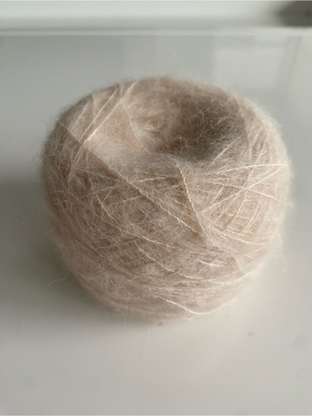 Leo & Roxy Suri Silk Eggshell Collection Soft Warm Beige Cream Yarn Cake Ball